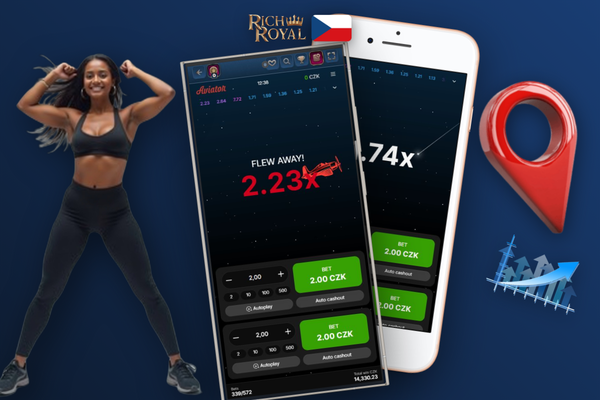 Aviator demo Rich Royal vedle verze pro reálné peníze – srovnání obrazovek