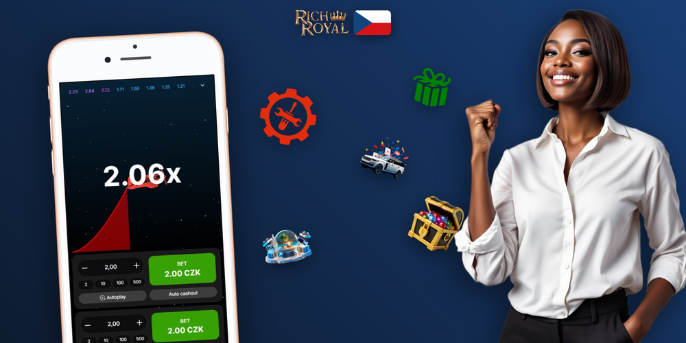 Panorama ovládacích prvků Aviator app Rich Royal – statistiky a živý chat