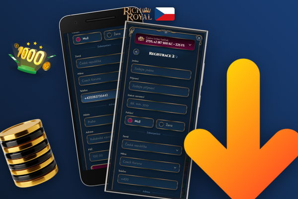 Nahrání dokladů totožnosti při ověření účtu v Rich Royal Casino