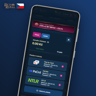 E-peněženky Skrill a Neteller zajistí okamžité připsání vkladu na účet Rich Royal