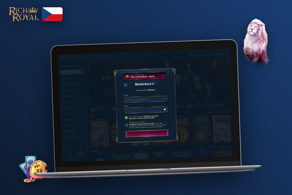 Spokojený hráč přihlášený do Rich Royal Casino z pohodlí domova