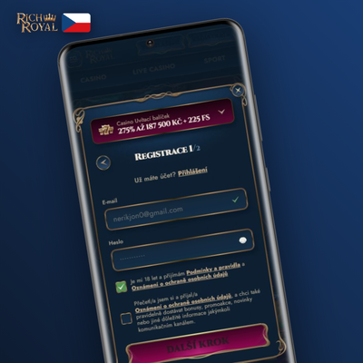 Plná kontrola přihlašovacích údajů a nastavení účtu v Rich Royal Casino